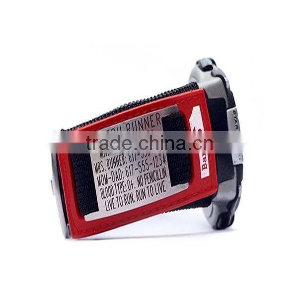 id watch tag engrave metal silicone id bracelet metal tag