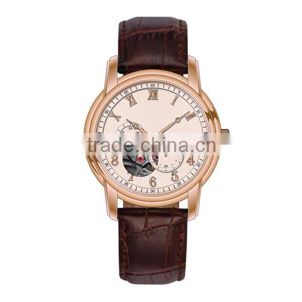 Skeleton back stainless steel automatic watch