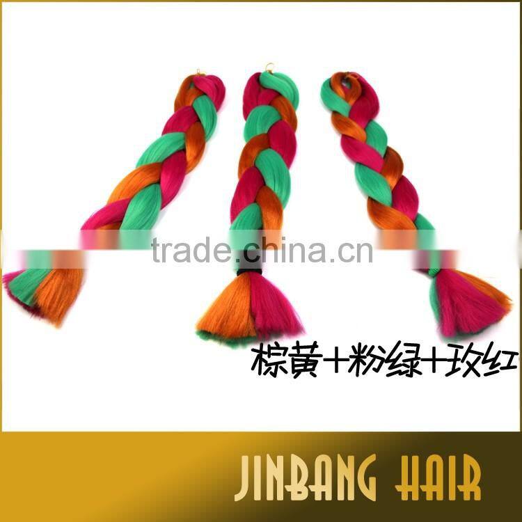 2016 Hot selling mix color ombre synthetic hair braiding/ombre color jumbo braid synthetic hair for summer fashion