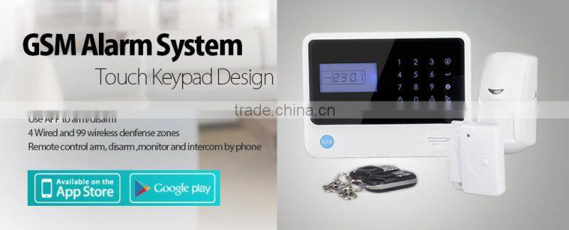 German+Russian+Spanish voice alert Emergency alarm/wireless gsm alarm system with smart RFID keypad for family safety