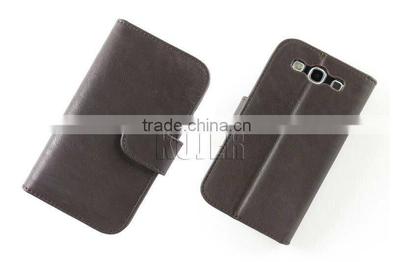 Cell Phone Horizontal Flip Leather Case for SAM Galaxy S3(i9300)