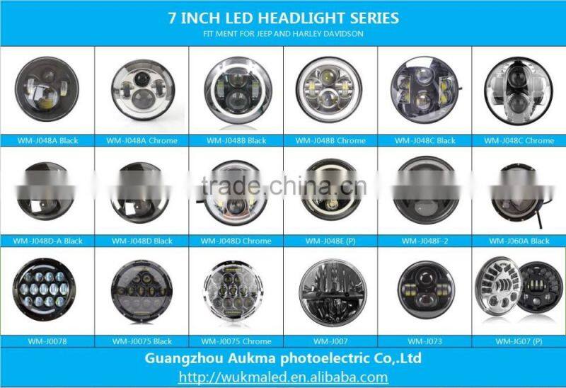 7" H4 LED Light Projector Headlight With White DRL Yellow Turn Signal For Harley Motorcycle , wrangler, TJ, landrover 7inch