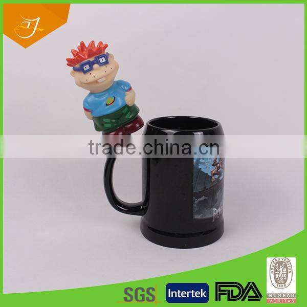 manufacturer cheap Custom beer mug with bell,beer mug for christmas gift