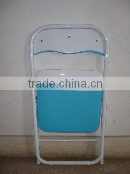 Metal folding chair with PVC cushion seat