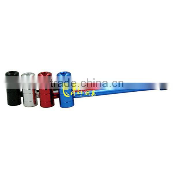 GT02089 The hammer shape mix color al metal smoking pipe