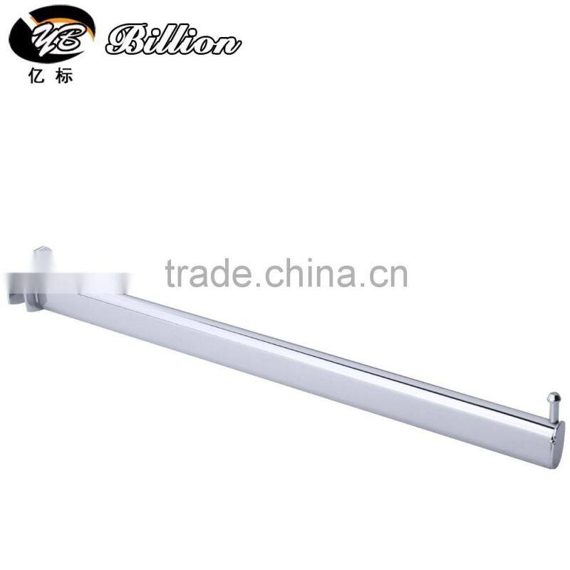 Metal Chrome Crossbar Fix Display Hook 15*30 Square Tube Straight Arm Display Hook with 9 Balls