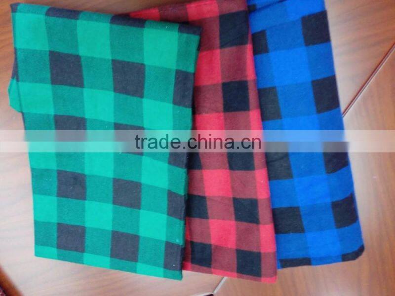 polyester/ cotton flannel fabric two side brushed for shirt