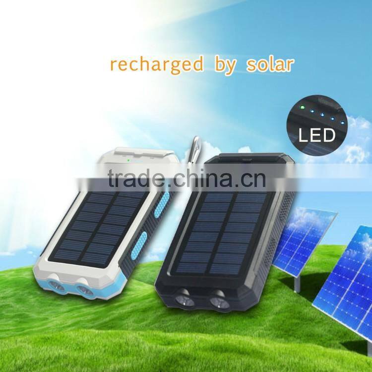 8000mAh solar powerbank with dual LED torches