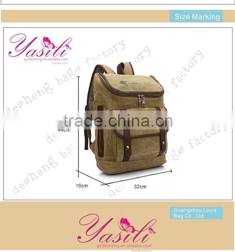 designer mens backpack canvas bag with leather trim,Canvas Cowboy bag