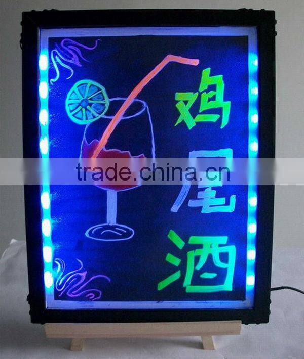 black aluminium alloy stand writing board 40x60cm tempering glass