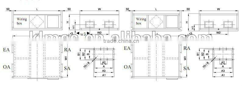 Commercial medium type ceiling heat recovery ventilation unit