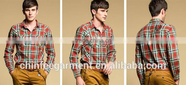 Fashion New Cotton Plaid Shirts Mens Checked Shirts