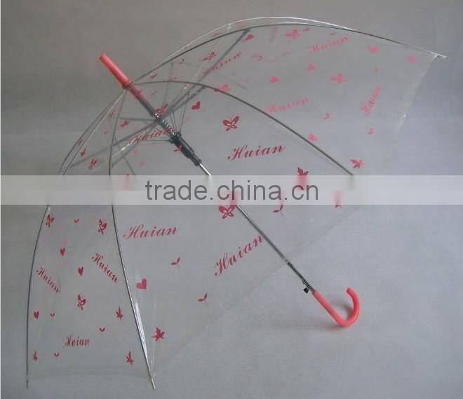 Environmental EVA transparent umbrella / clear umbrella / pvc umbrella with print