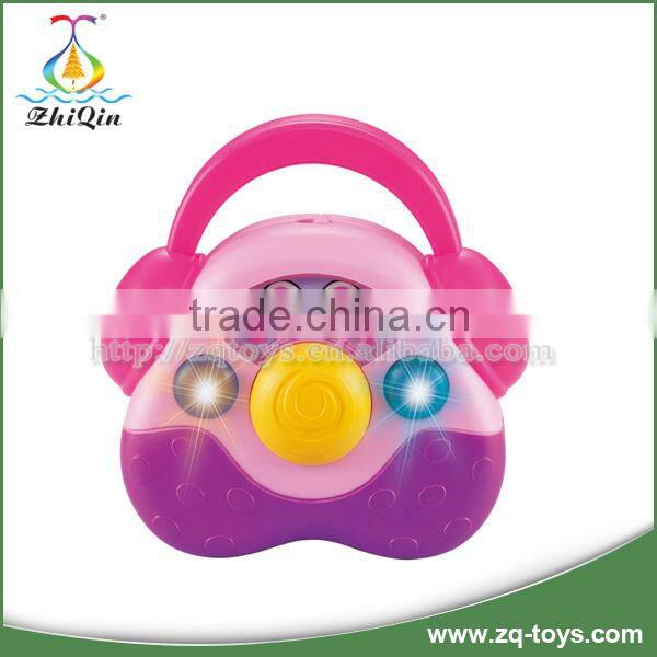 High quality battery baby toy cartoon music radio toys with 6 sound effects and 12 melodies
