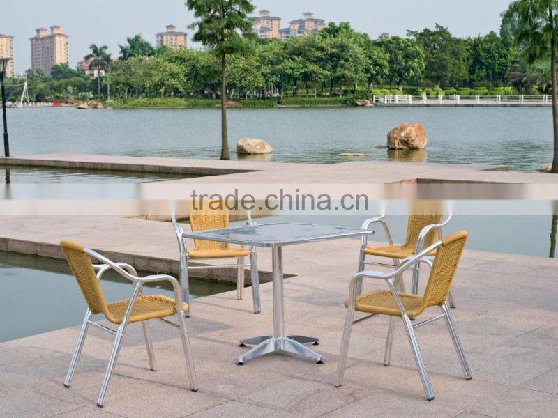 Cheap table chairs aluminum outdoor dinning restaurant set YC002 YT2