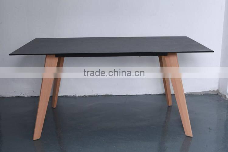 2016 Best Quality wooden dining room table with tempered glass