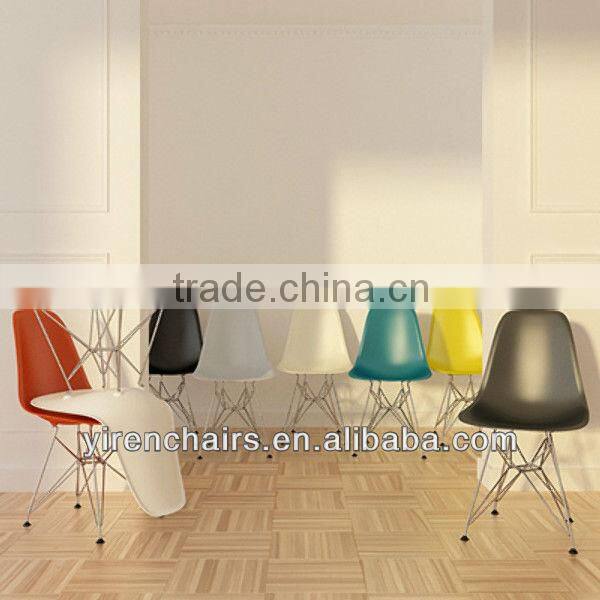 Dining room furniture plastic seat with metal legs dining chair cheap price