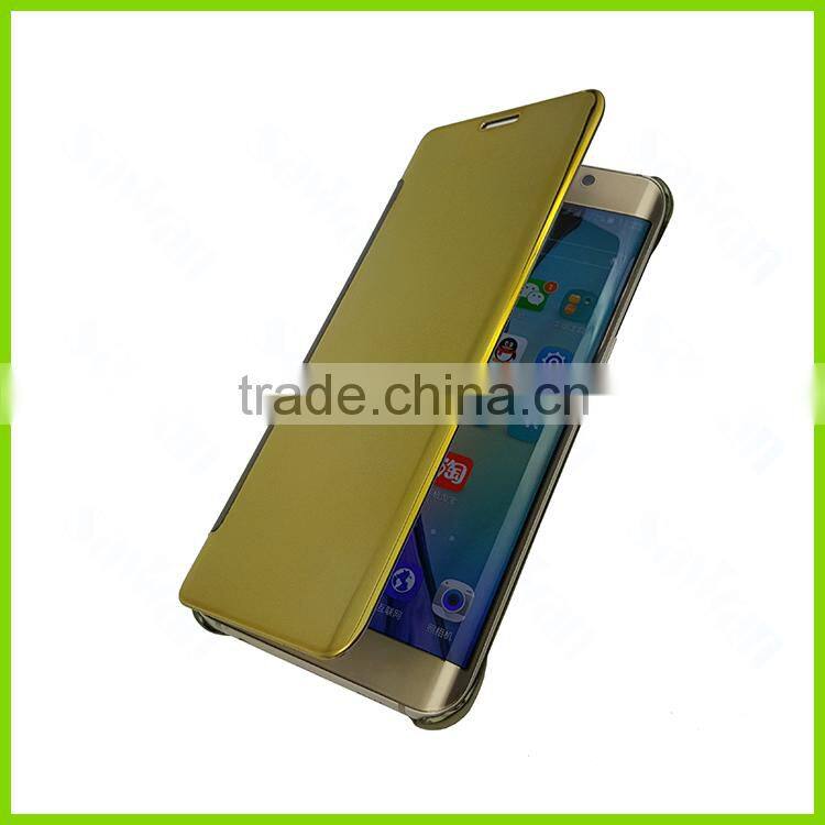 2015 new arrival smart flip cover Mirror case for samsung galaxy s6 edge