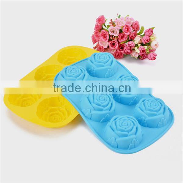 Flower shaped rose silicone soap mold