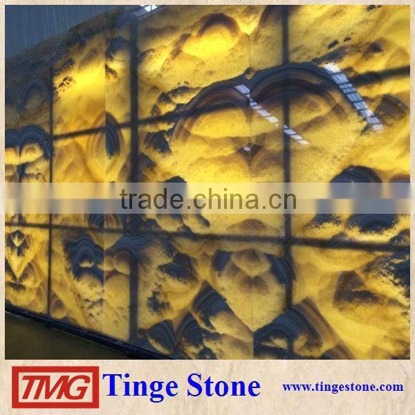 Vein Cut Backlit Translucent Onyx Panel