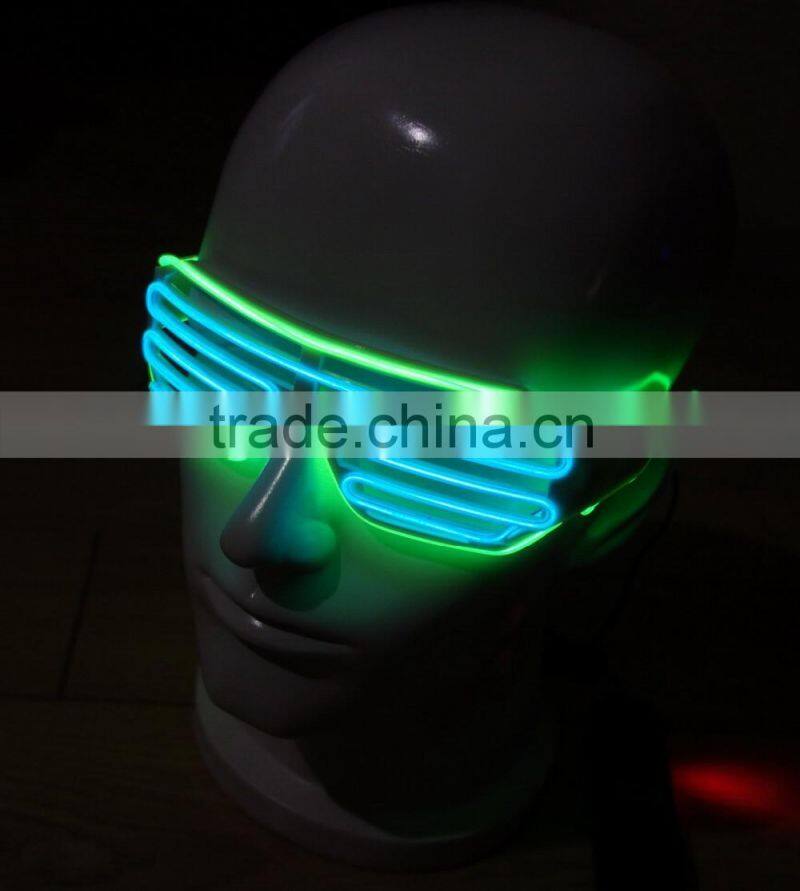 Yellow EL Shutter glasses / EL light Shutter glasses / EL Flashing Shutter glasses