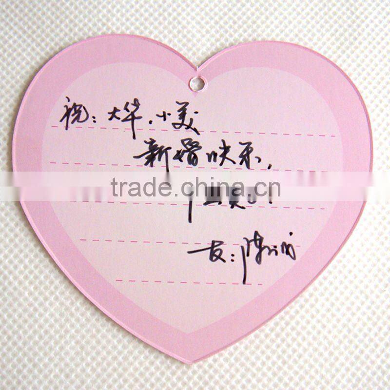 Heart shaped bride and groom paper wedding thanks card