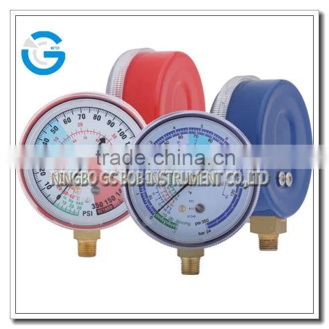 High quality steel case brass internal refrigeration freon pressure meter