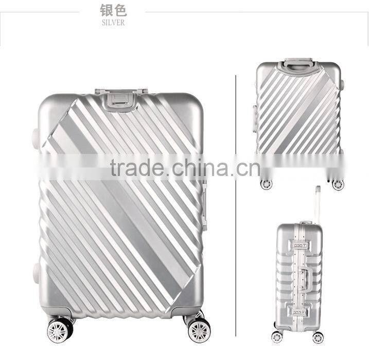 2016 Fashion ABS and PC Aluminum Frame Hard luggage China Factory Trolley Case Travel luggage bag trolley case travelling bag