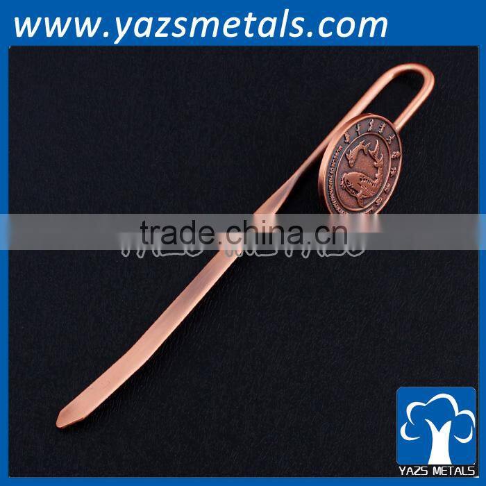 custom zinc alloy metal book mark for christmas gift