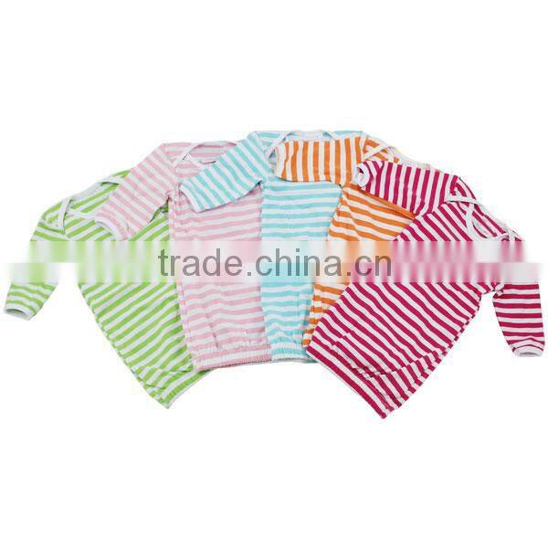 Boutique 2016 new design spring summer newborn baby rompers organic cotton baby stripe pajamas wholesale easter baby clothing