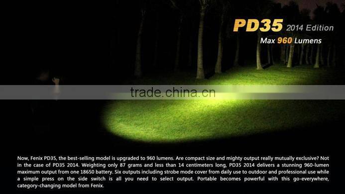 FENIX PD35 2014version 960 Lumens XM-L 2 (U2) LED Aluminum Flashlight with 18650 rechargeable battery