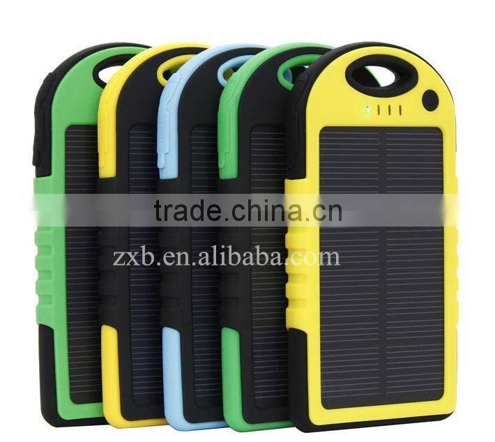 Safe and real 5000mAh solar power bank special for outdoor Solar power bank mobile phone solar charger