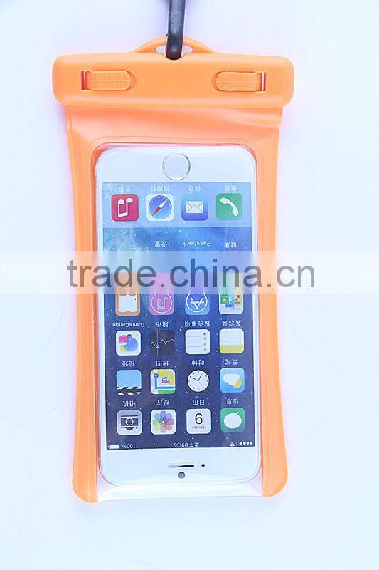 Eco-friendly 0.30mm PVC Waterproof Case with Handholder for iPhone 6, compatible I5/5S/5C/I4/4S
