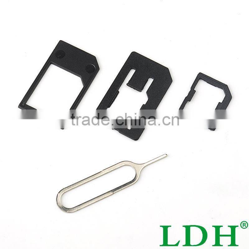 3 in 1 Nano Micro Standard SIM Card Adaptor Adapter & Tools For Iphone 4 4S 5 Black XDA1174
