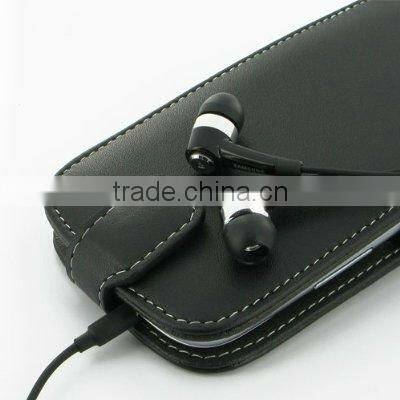leather case for Samsung Galaxy S3 - Flip Top Type (Black) GT-i9300