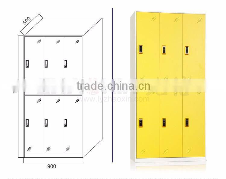 yellow electronic 2 tier steel locker