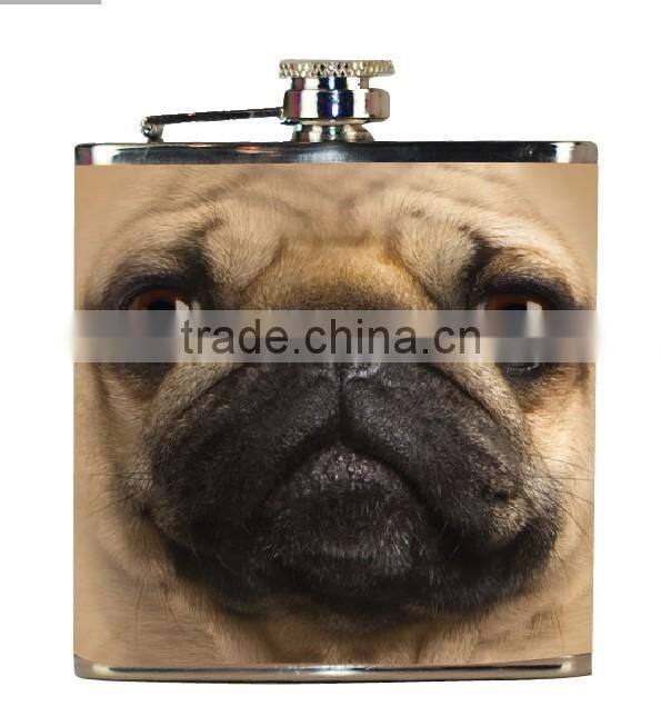 Decal printing hip flask with full color logo