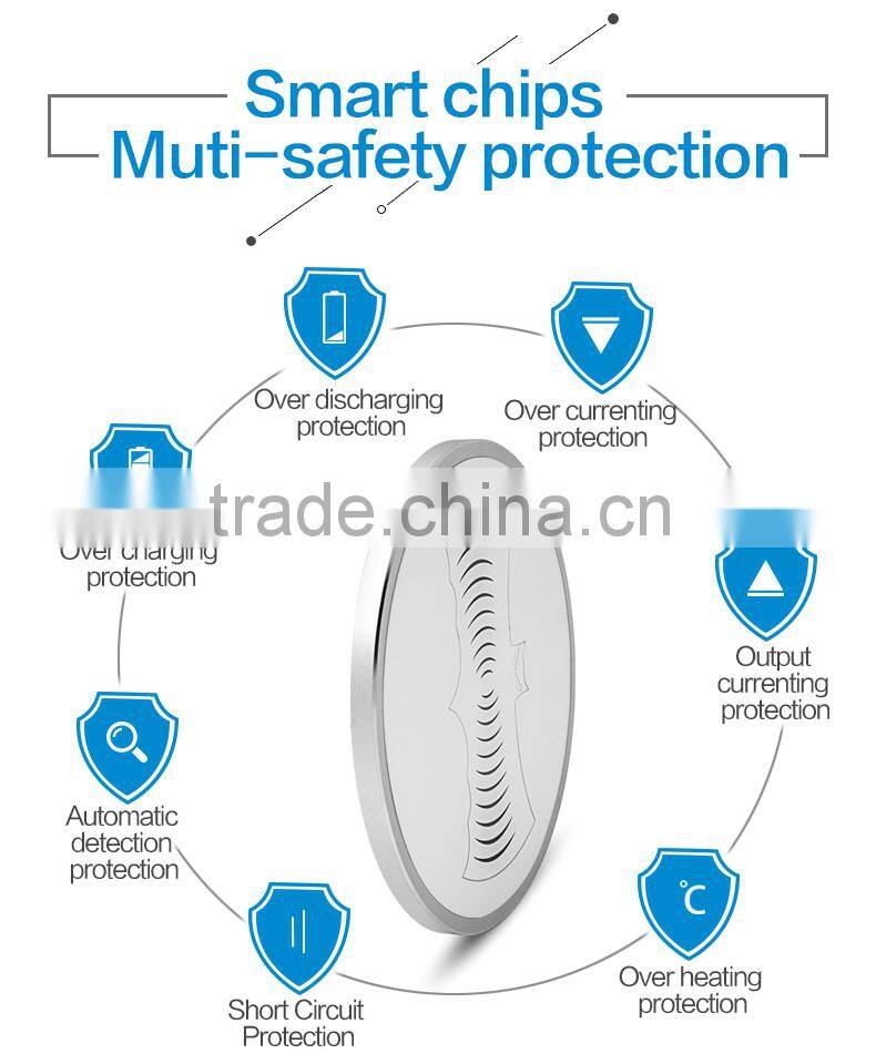 Cordless qi wireless mobile phone charger for charging compatible phones