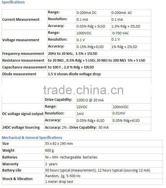 China manufacture wholesale price Process Calibration Multimeter