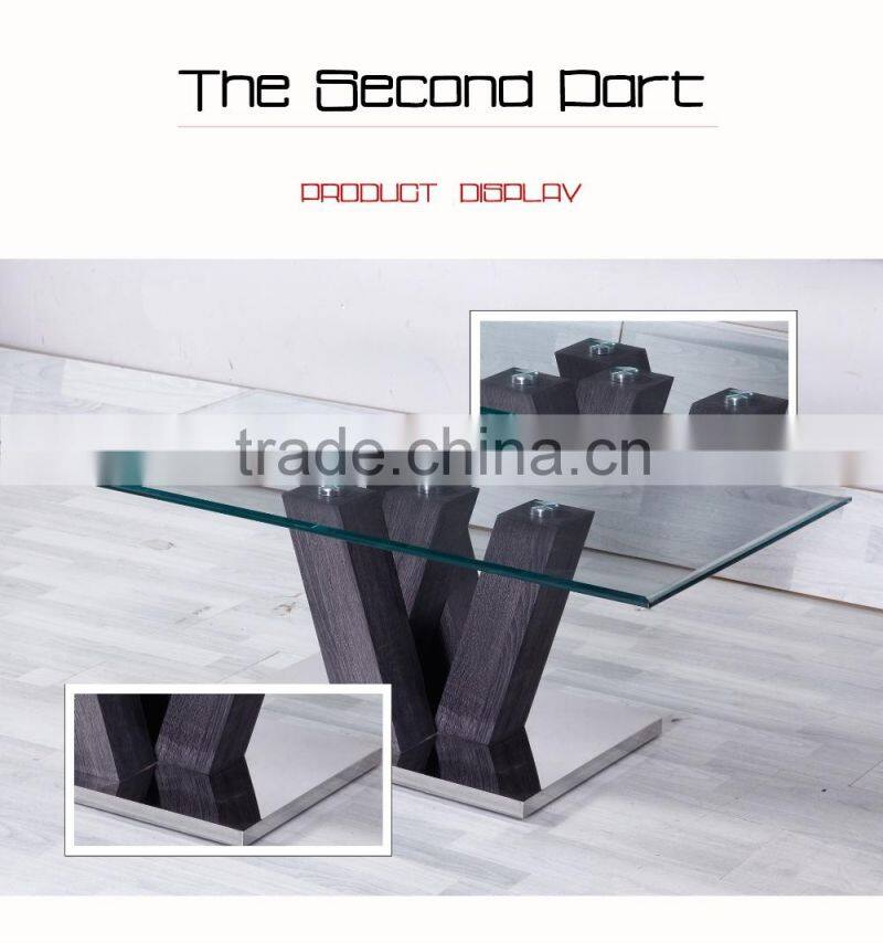 Coffee Table for Living Room, Top Glass MDF Table , Low Height Coffee Table