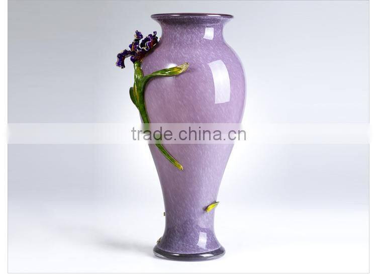 Fashkon modern home decoration craft home vase pewter design iris flower color vase metal vase alloy vase pewter craft