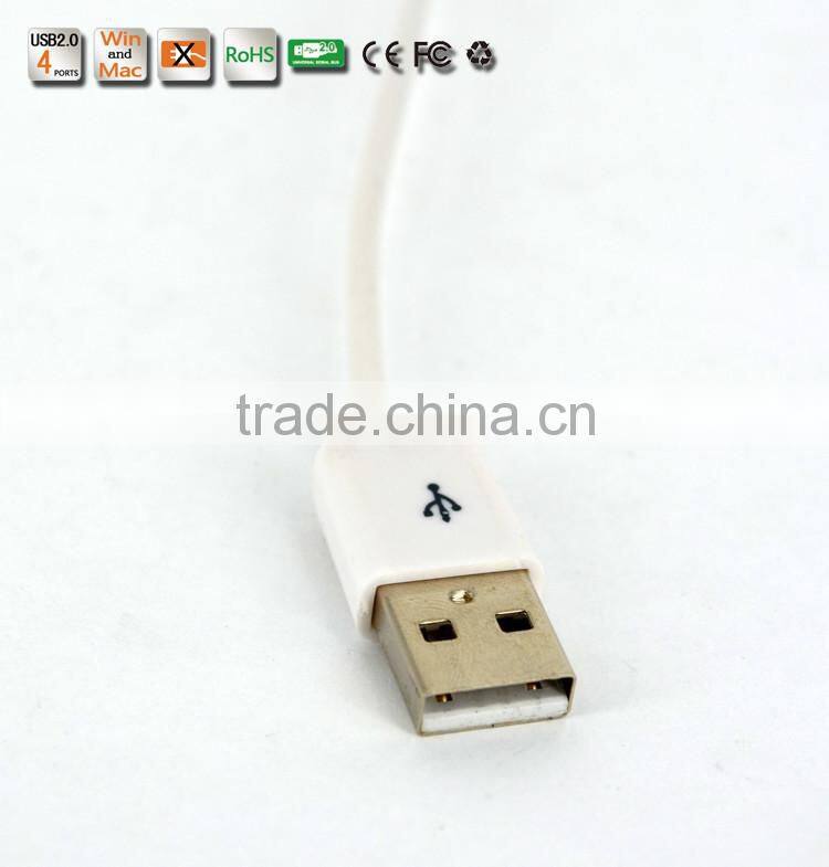 Wholesale Slim-shape Low Cost Portable and Ultra-Light Plastic Casing usb hub, 480MBPS 4-Port USB 2.0 Hub