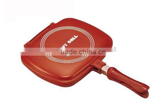 die-cast aluminum double fry pan