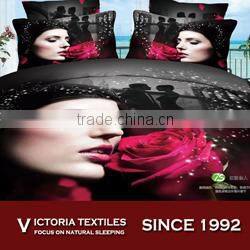 romantic rose printed 133x72 thread count cotton bedding duvet cover sets