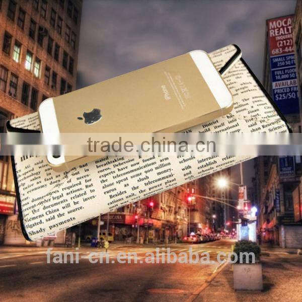 Unique magazine printed design ladies party clutch leather purse with elegance appearance