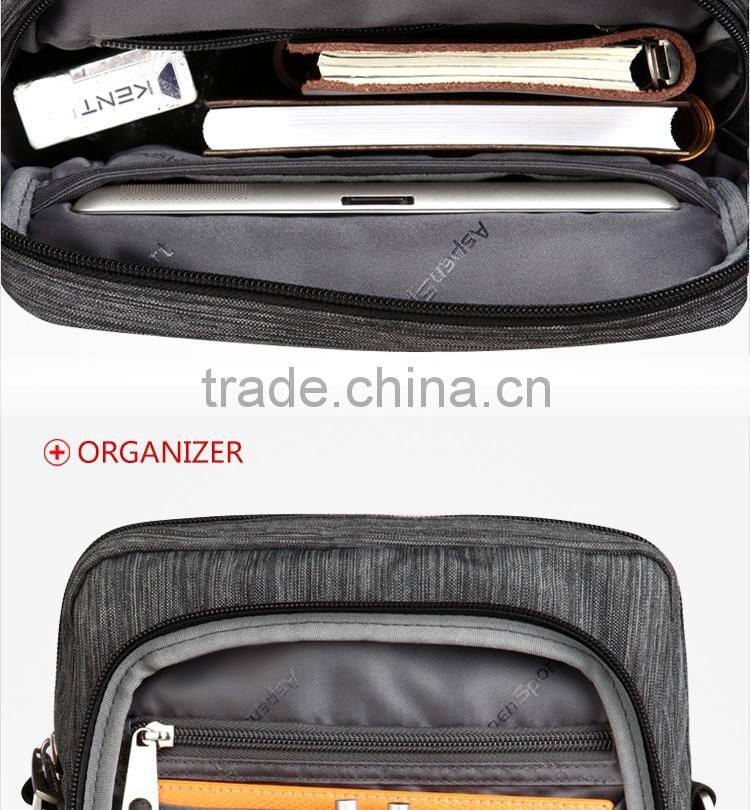 Fashionable 600D messenger bag for men with ipad compartment
