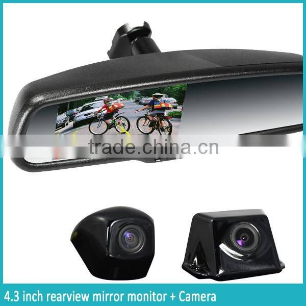 4.3 inch parking sensor mirror monitor with LCD display and genuine bracket