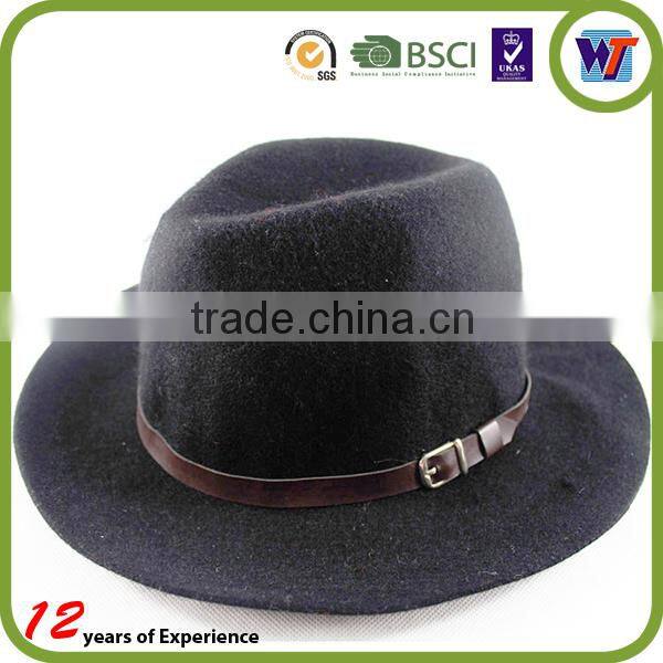HOT Sale Man checks acrylic or wool ribbon decorated cheap fedora hat