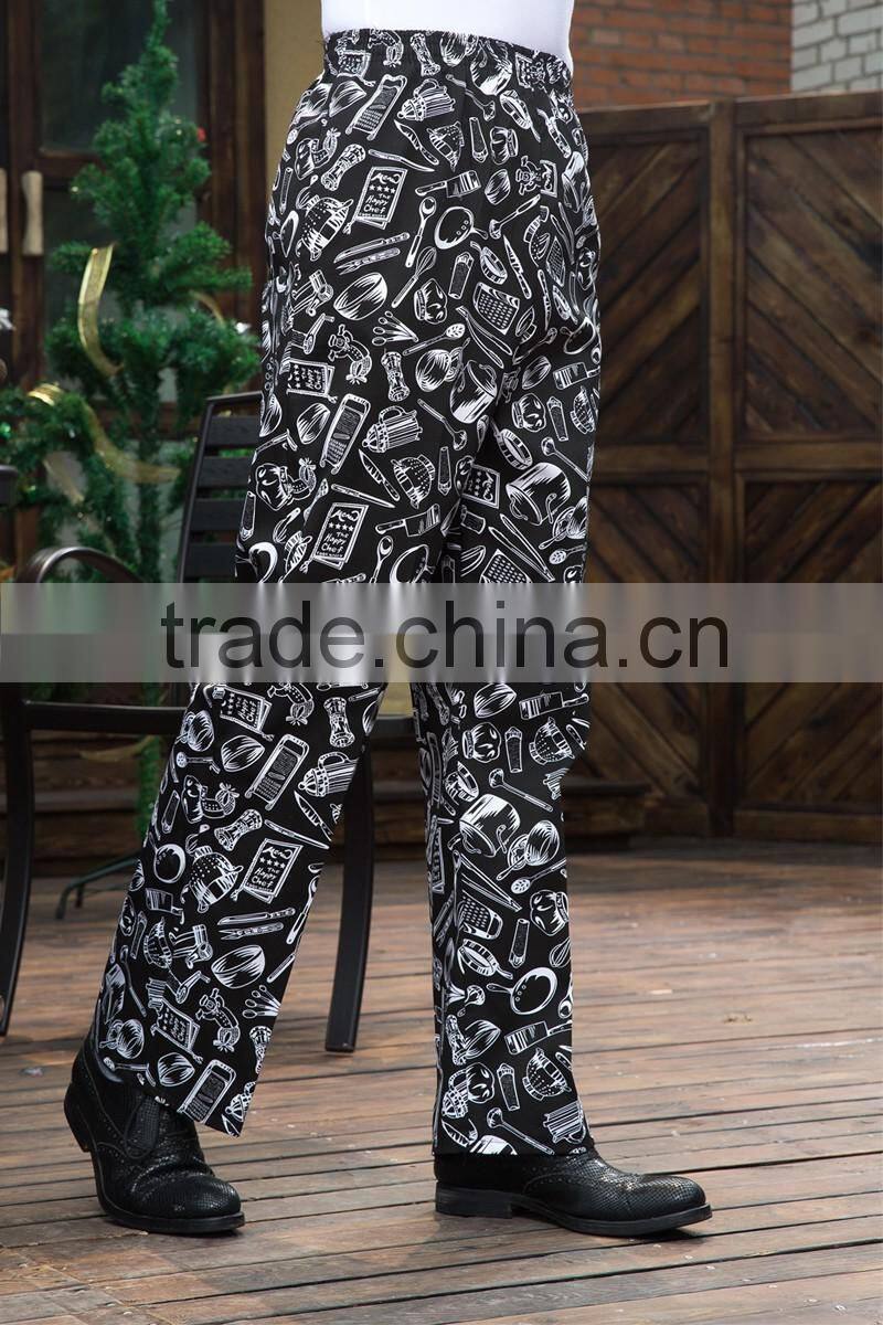 Fashion 100% cotton chef pants,chef uniform,print chef pants