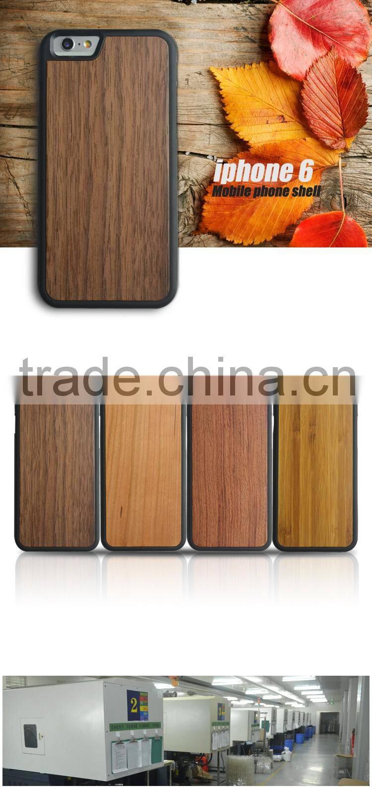 New Natural Material 360 Degree Protective Wooden+TPU Phone Case Cover For iPhone 6 6S 6S Plus